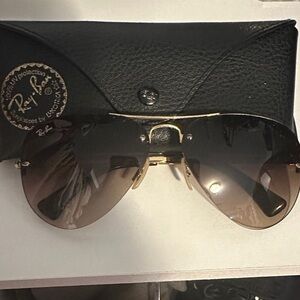 Ray-Ban Women's Black and Gold Sunglasses